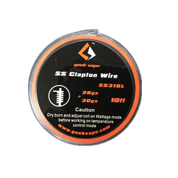 1PCS-PACK Geekvape SS Clapton TC Wire (26GA+30GA) 10FT