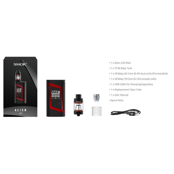 SMOK Alien 220W 3.0ML Starter Kit with TFV8 Baby Tank