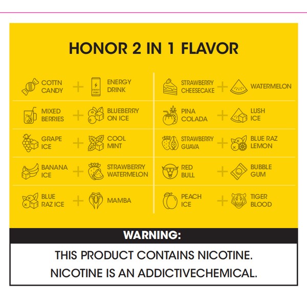 Vcan Honor 2 in 1 Dual Flavors Disposable 4400 Puffs