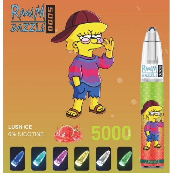 RandM Dazzle 5000 RGB Light Glowing Disposable Vape 650mAh Rechargeable