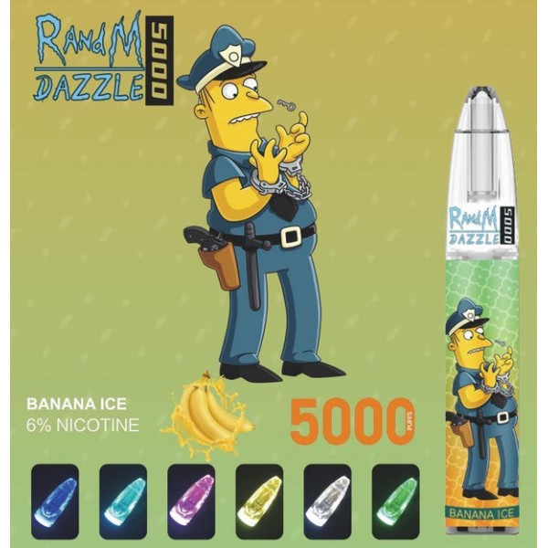 RandM Dazzle 5000 RGB Light Glowing Disposable Vape 650mAh Rechargeable